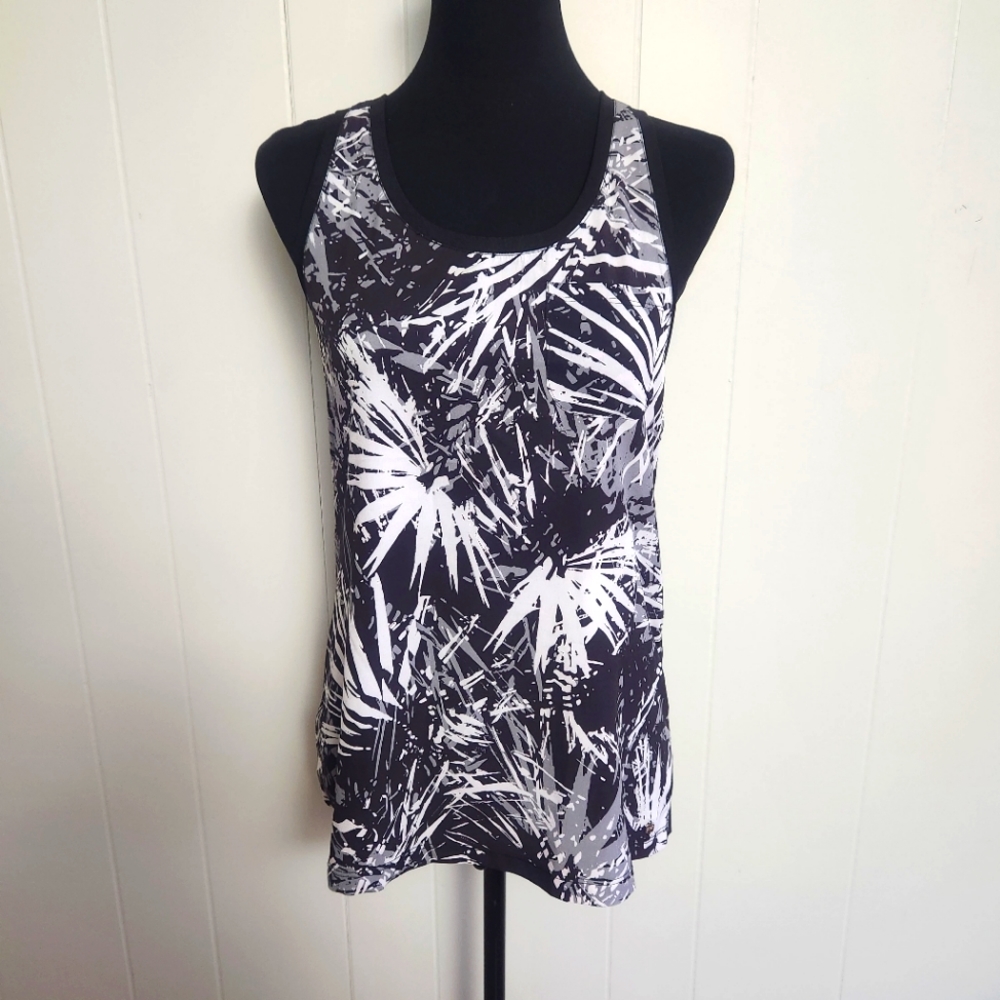 Fabletics, Athletic Tank, Black/White Design, M